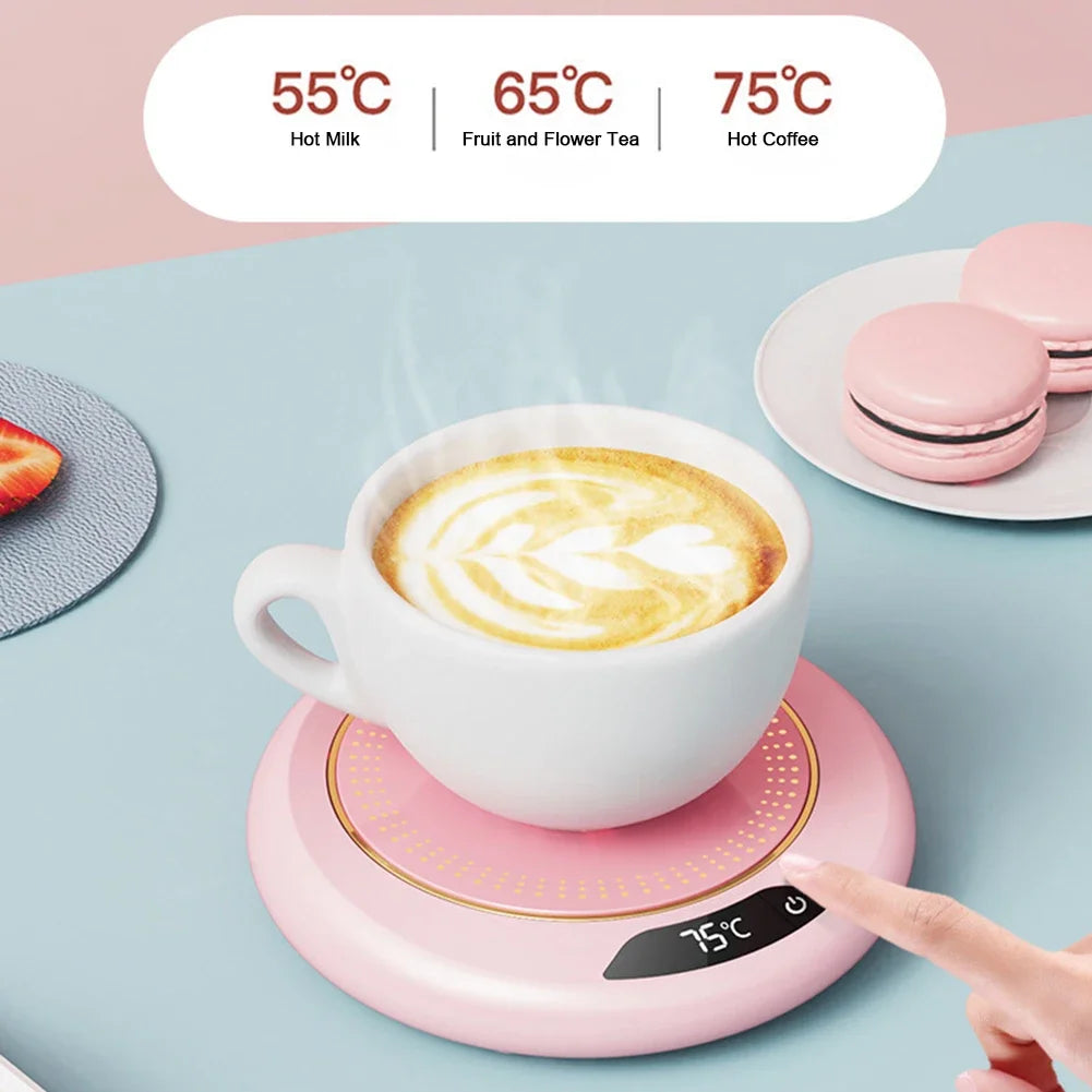 USB Cup Warmer 3 Temperature Settings Winter Coffee Mug Heating Coaster Smart Thermostatic Hot Plate Milk Tea Water Heating Pad